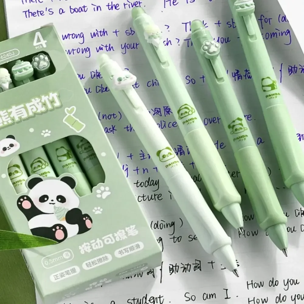 Creative Aesthetic 1PC Thermal Eraser Pen Cartoon Black Blue Ink Erasable Gel Pen INS Cute 0.5mm Neutral Pen Office Supply
