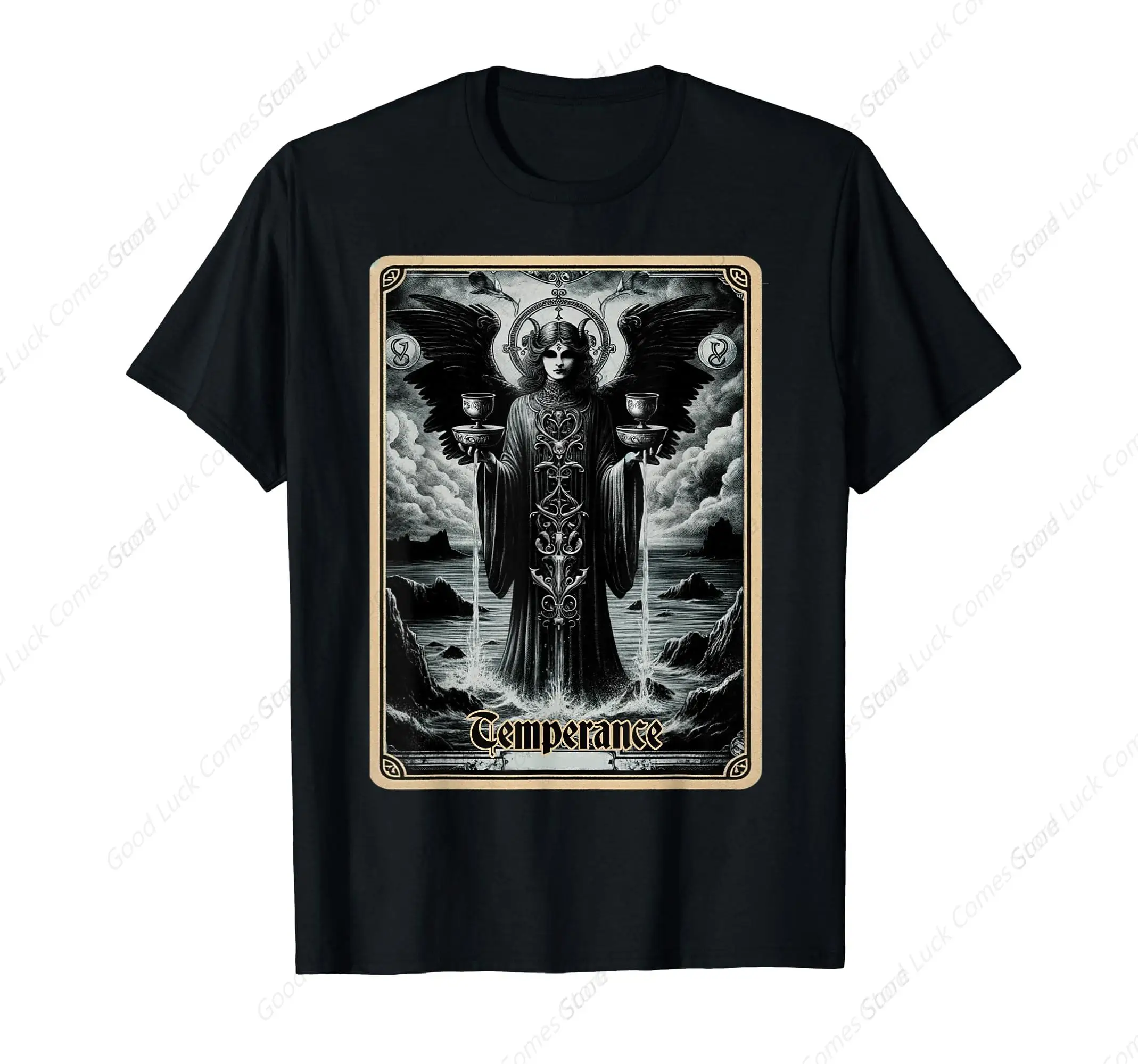 Dark Satanic Unholy Witchcraft Tarot Card Temperance T-Shirt