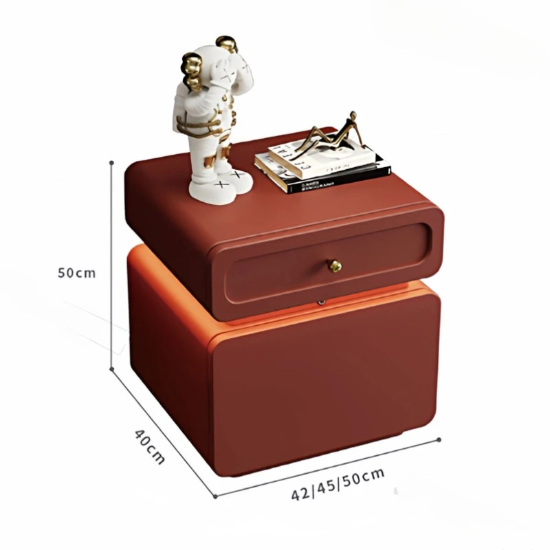 Mid Century Night Stand Charger Station Led White Bedside Tables Drawer Cabinets Comodino Camera Da Letto Furniture Home