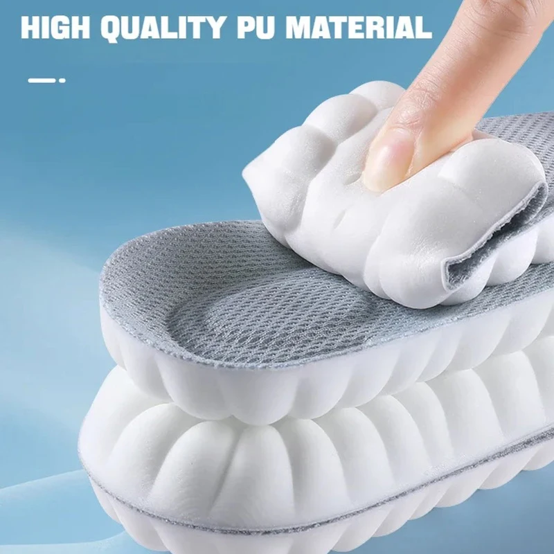 Plantillas blandas 4D para zapatos, almohadillas ortopédicas con absorción de impacto para fascitis Plantar, 1 par