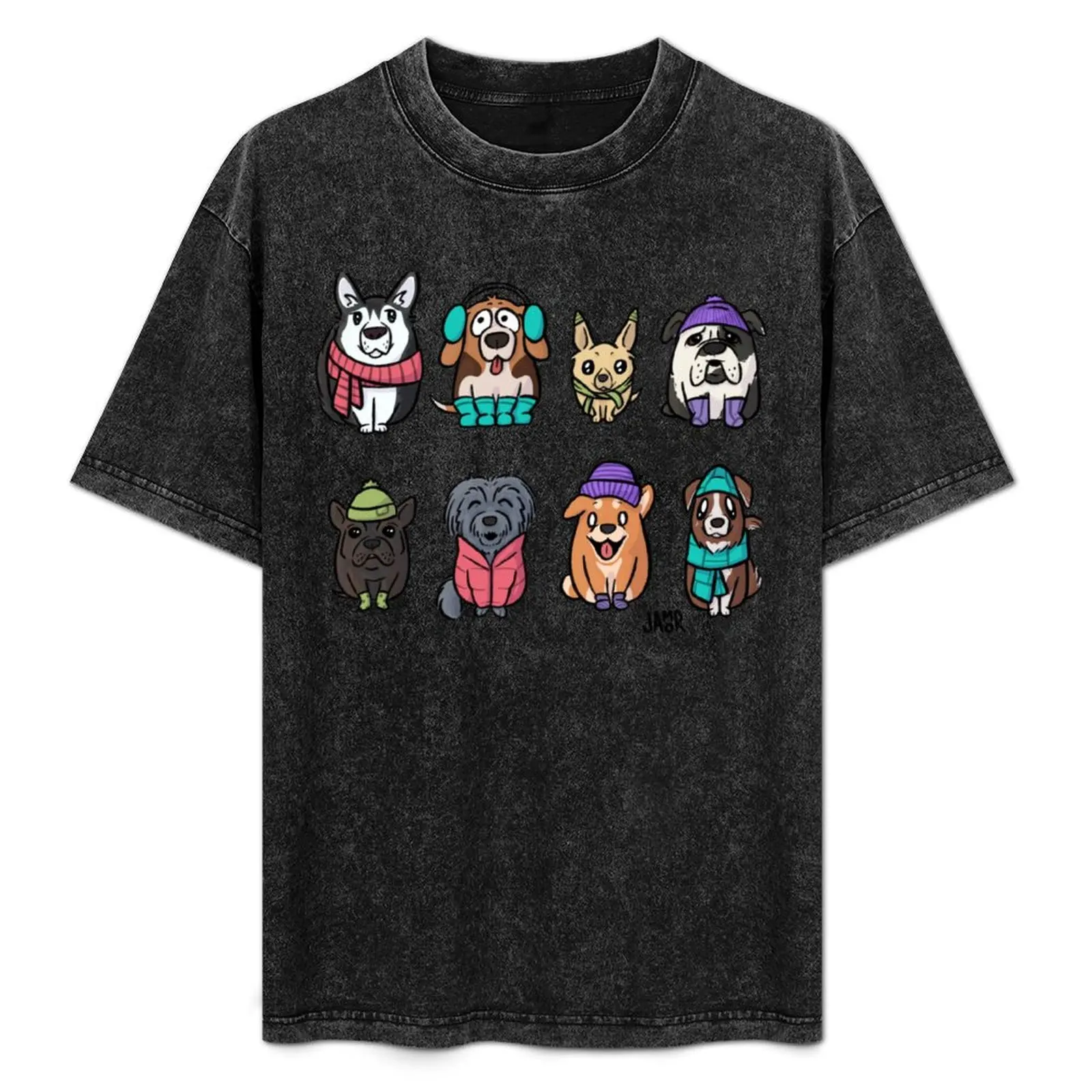 

Winter Dog Party T-Shirt No Iron Casual Short Sleeve Top