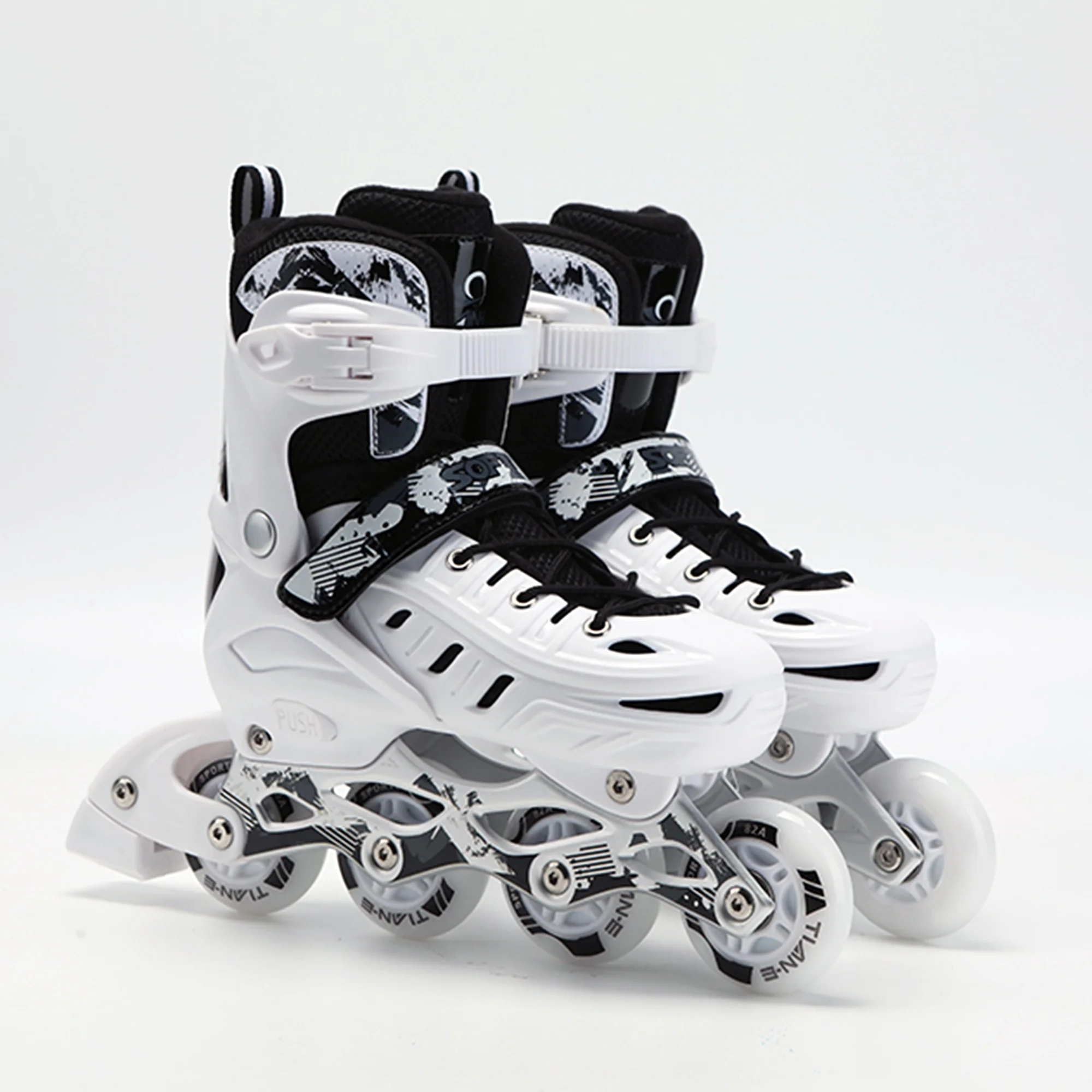 2026  Professional Adult Inline Skates Adjustable Size PP Shell Roller Skates Shoes with 4 Wheels Outdoor Flashing Skating