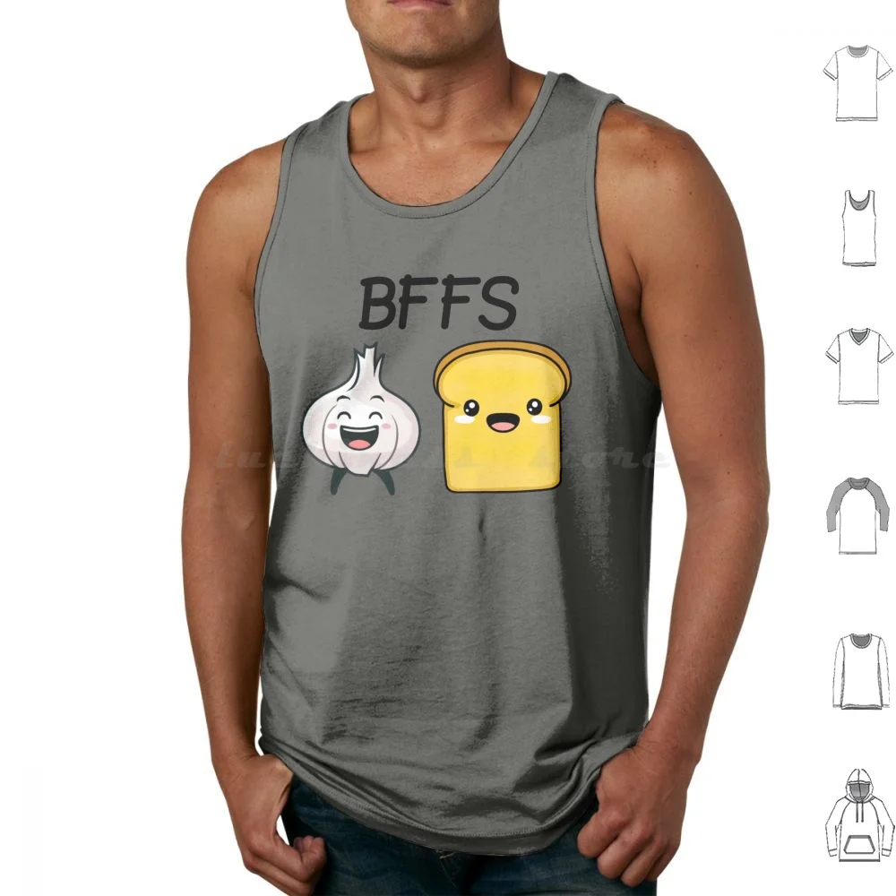 Garlic Bread Bffs-Garlic And Bread Are Bffs Funny Design Tank Tops Vest Sleeveless Garlic Bread Garlic Bread Lover Garlic