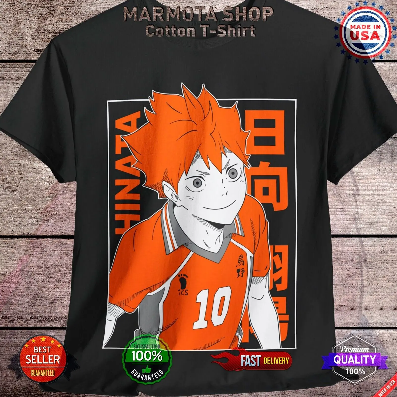 Hinata Shoyo Haikyuu Shirt Anime Japanese Tee T-Shirt Volleyball Manga Otaku