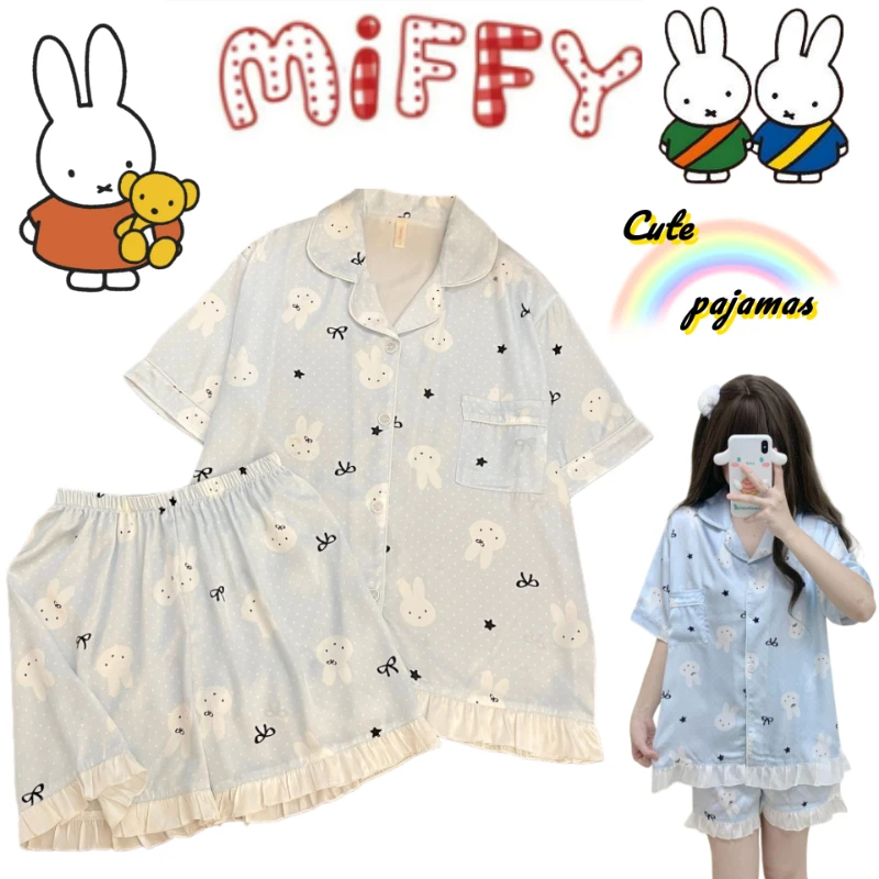

Miffy rabbit anime peripheral cartoon cute pajamas high-looking girly heart summer short-sleeved shorts comfortable home clothes