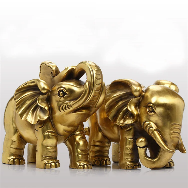 Bronze Elephant Ornaments Brass Elephant A Pair Of Bronze Elephant Crafts Elephant Living Room Office Ruyi Elephant