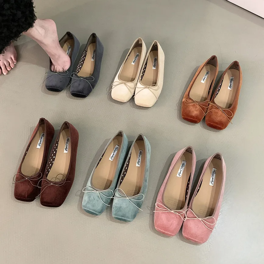 Bailamos New Women Flats Casual Shoes Fashion Shallow Slip On Ballet Shoes Soft Ladies Dress Ballerina Shoes Laofer Mujer