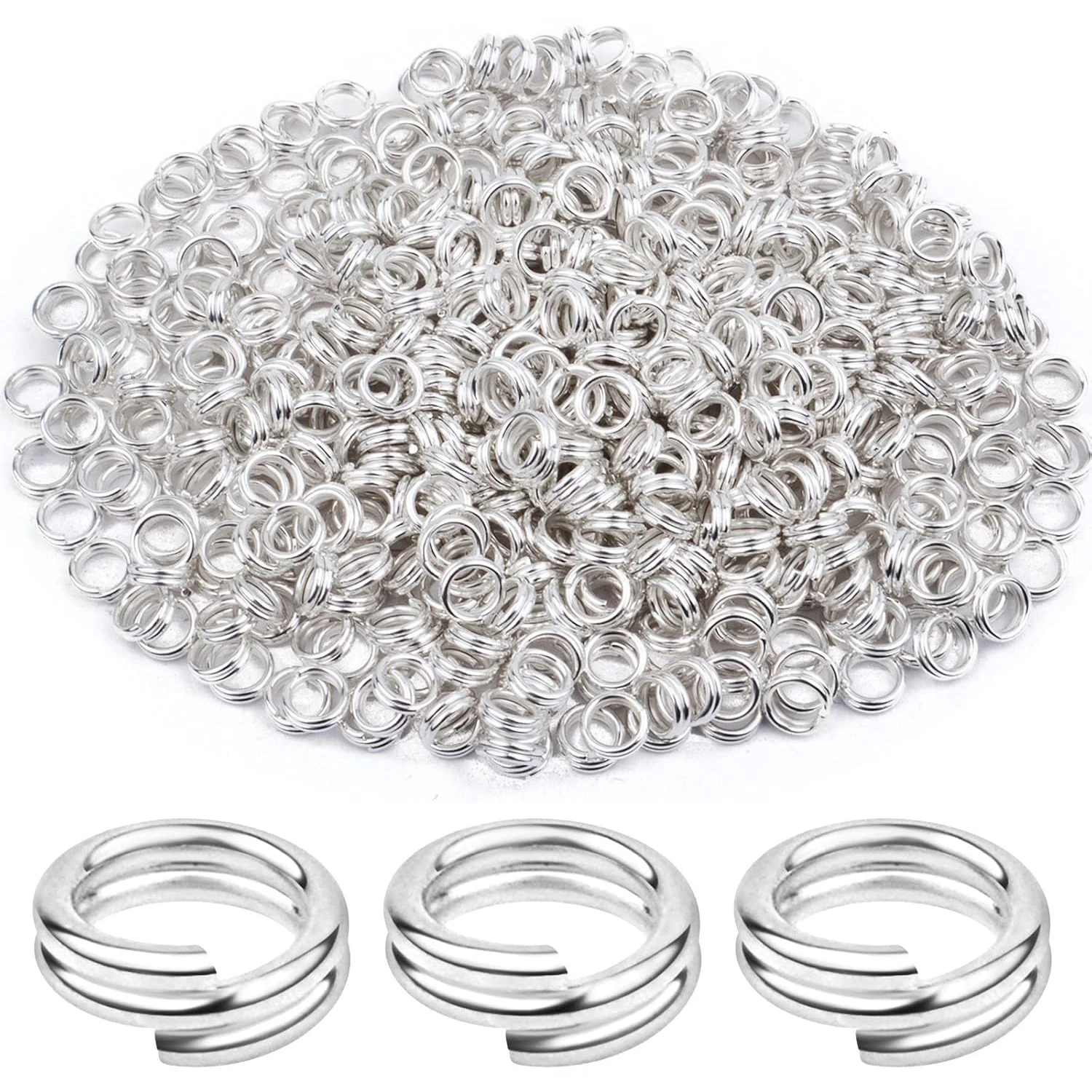 

500Pcs Round Jump Rings Double Loop Split Rings Mini Key Chain Rings Accessories for Key Charms Crafts Jewelry Making Supplies