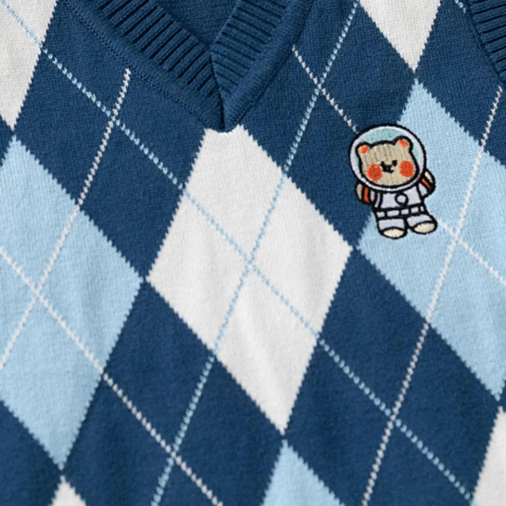 3-7T Karierte Ärmellose Herbst-Frühlings-Pullover für Jungen und Mädchen Kinderkleidung Bestseller Baby-Kostüm – Detail 6