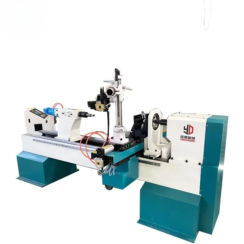 Baseball Bat & Wood Bowl Making Machine with Motor High Precision Wood Turning Lathe Elegant CNC Wood Lathe for Crafting