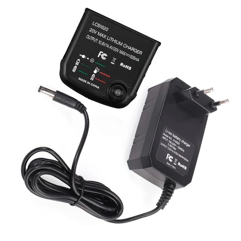 ABFKW Li Battery Charger for Black Decker 10.8V 14.4V 20V LBXR20 LB20 LBX20 LBX4020 Electric Drill Screwdriver Tool,EU Plug
