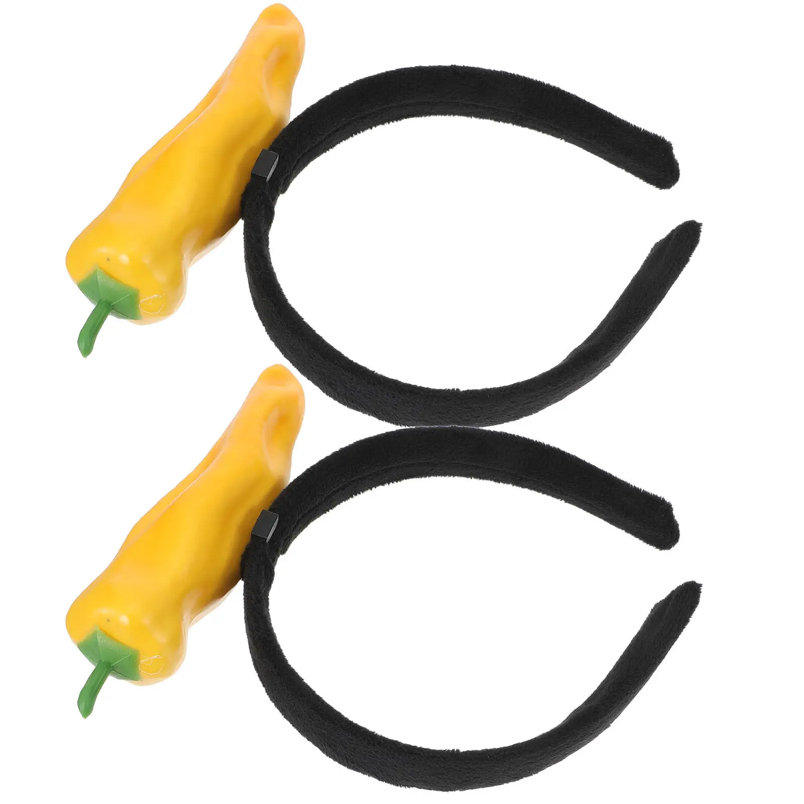 

2 шт. Имитация овощных украшений для волос: милые повязки на голову в виде перца чили и маринованных огурцов для женщин и девочек, для косплея, вечеринок, праздников и фестивалей