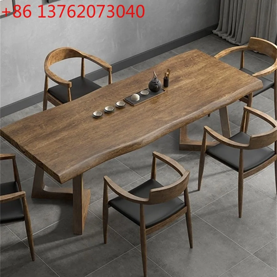 طاولة شاي وكرسي من الخشب الصلب الصيني الجديد، طاولة شاي لتناول الطعام المنزلية القديمة، متكاملة مزدوجة الأغراض #1