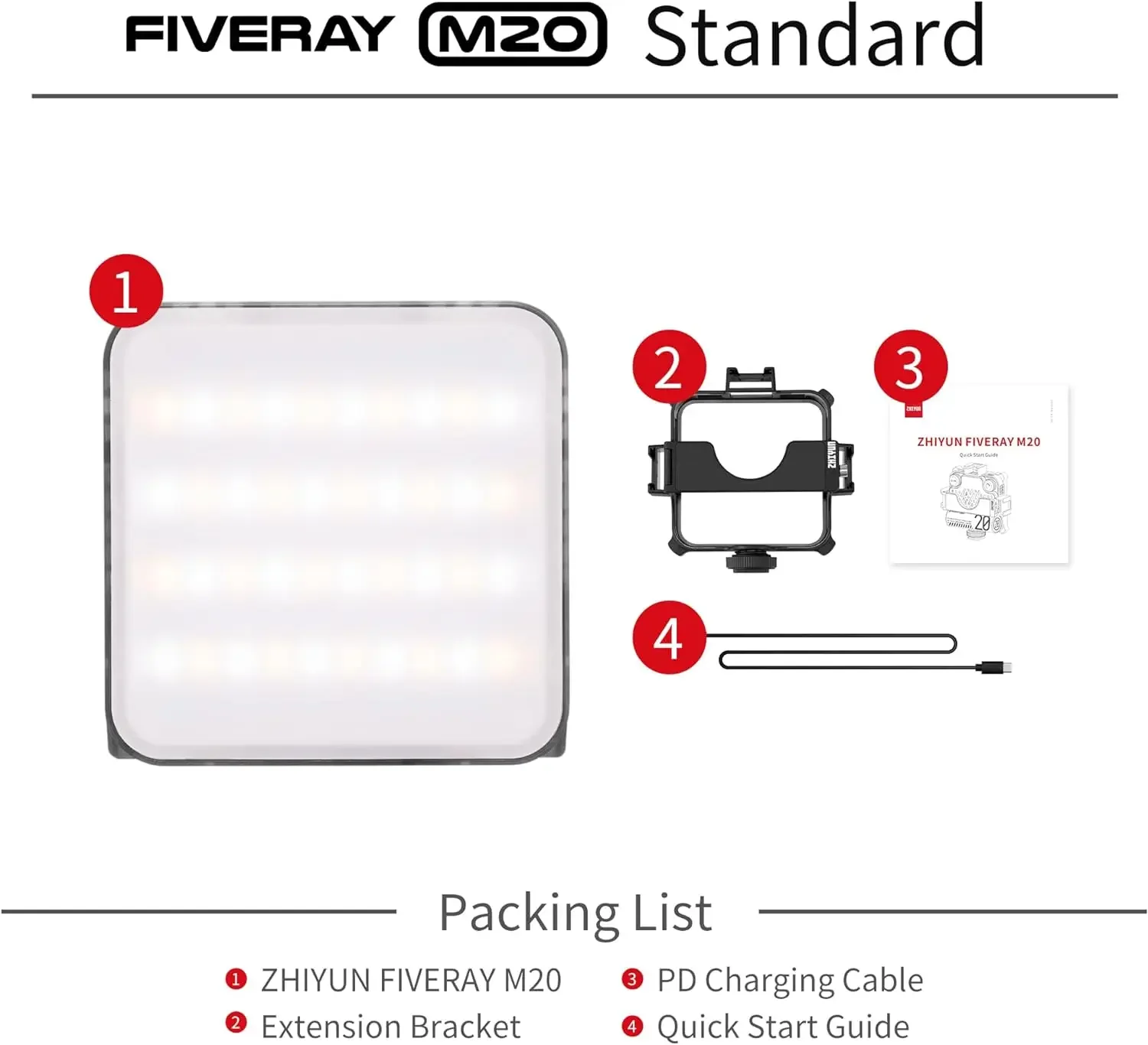

NEW ZHIYUN FIVERAY M20 M20C RGB Video Light 20W Portable Camera Light Temperature 2500K-10000K