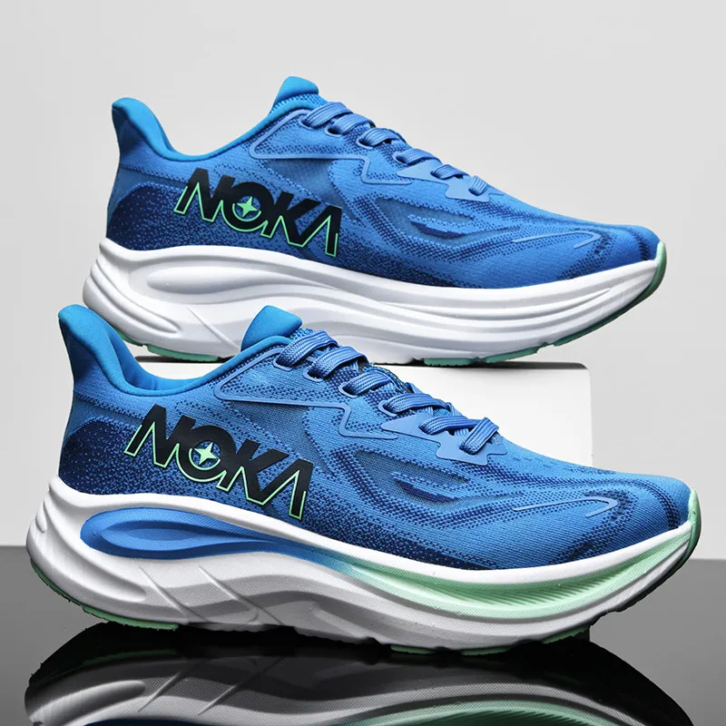 Men Running Shoes Air Cushion Jogging Shoes Carbon Board Marathon Sports Breathable Lightweight Male Nonskid Casual Sneakers