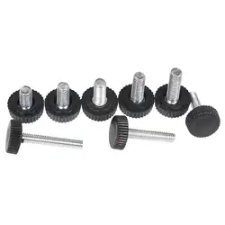 M4 M5 M6 Black Round Head Handle Hand Screw Round Knurled Rubber Thumb Screw Plastic Tighten Bolt Nuts Knob