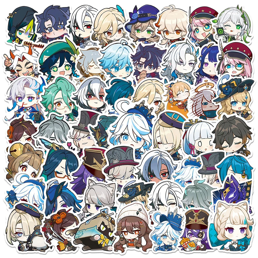 

10/30/50pcs Cute Cartoon Genshin Impact Game Stickers Anime DIY Phone Case Laptop Diary Waterproof Kawaii Sticker Kid Party Gift