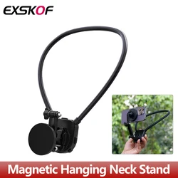 Magnetic Neck Chest Mount Cell Phone Necklace Holder For GoPro Hero 13 12 11 10 9 Insta360 X4 X3 Osmo Action 5 4 3 Action Camera