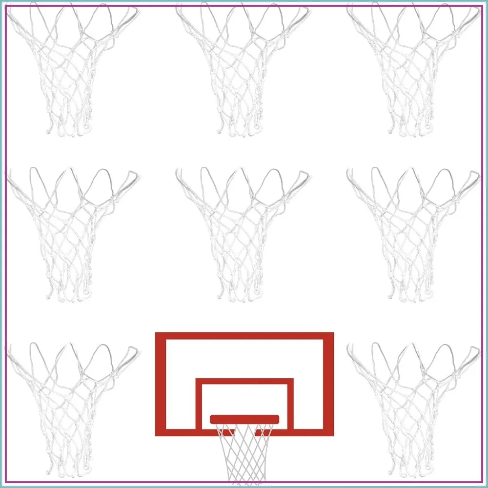 

8-Pack Mini Basketball Nets for 8"-10.25" Rims, Nylon Replacement Nets, Indoor/Outdoor Use