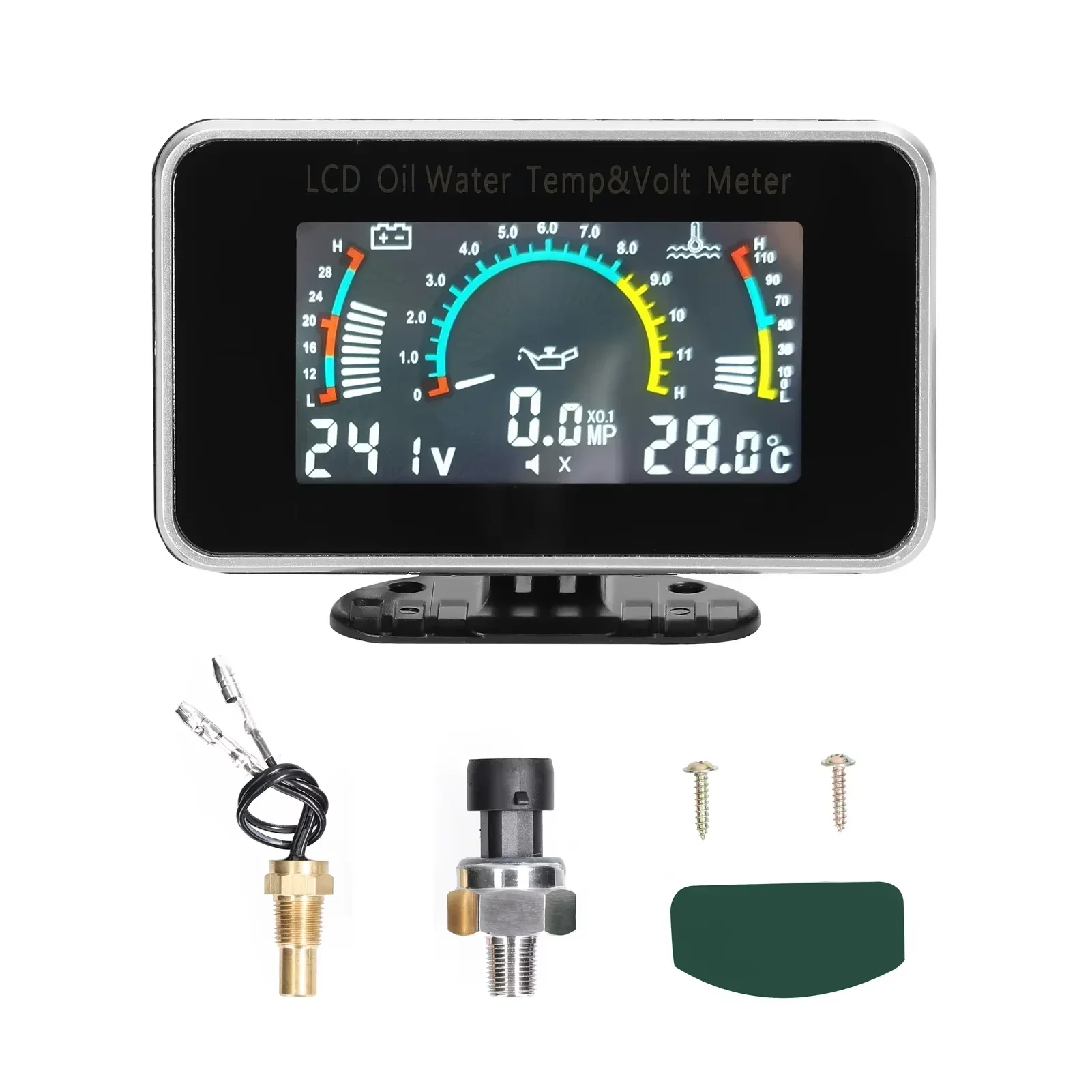 3-in-1 Universal Auto 12V/24V LCD Digital LKW Auto Öldruck Spannung Wassertemperatur Kombinationsanzeige mit 1/8 NPT Sensoren – Detail 5