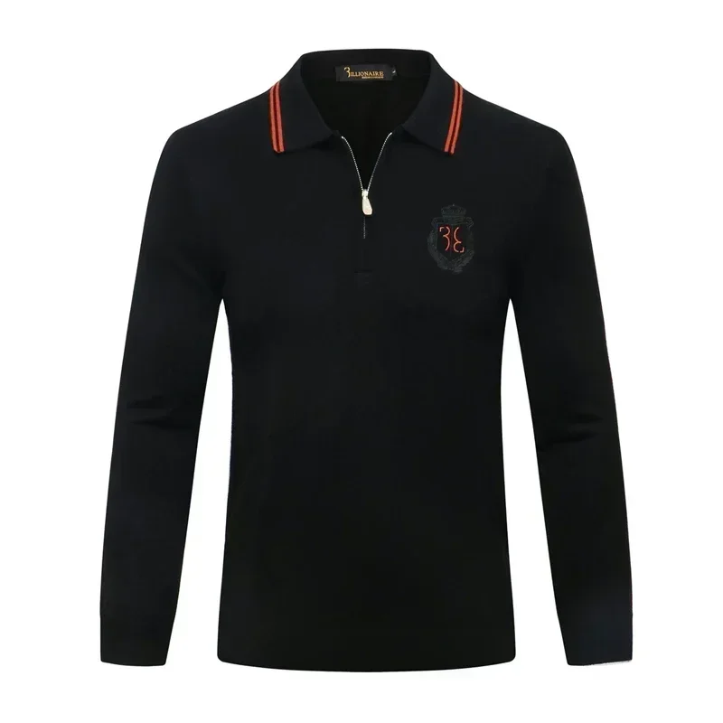 BILLIONAIRE OECHSLI Sweater wool men's 2025 new warm casual Comfortable work elasticity embroidery high quality size M-5XL
