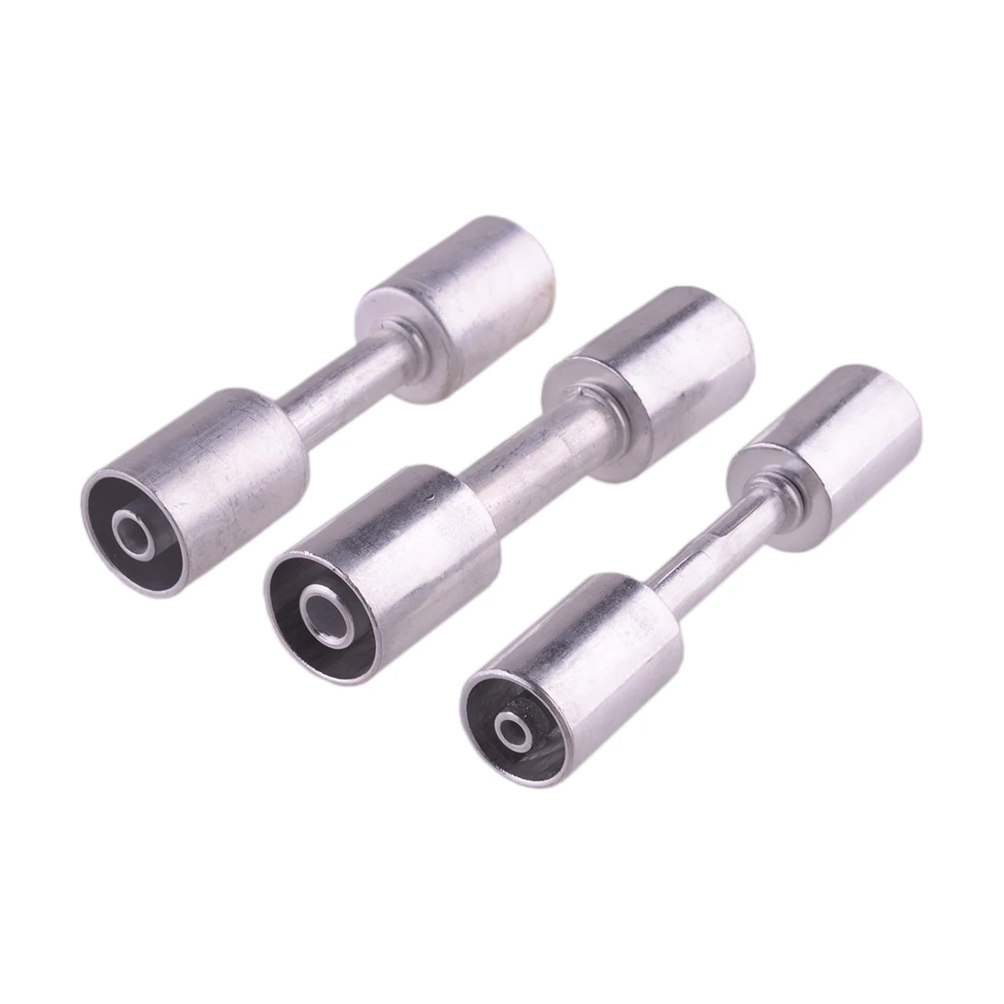 3pcs Fitting Straight Beadlock Splice Silver Fit For #6 #8 #10 A/C Hose Aluminum