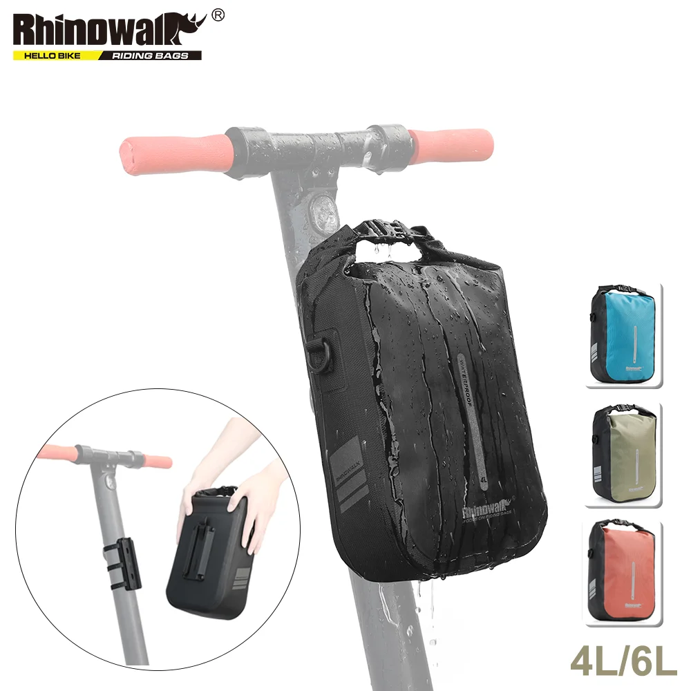 Rhinowalk Electric Scooter Front Bag Accessories 100%Waterproof 4L/6L Sport Scooter Quick Release Electric Vehicle Bag Tool