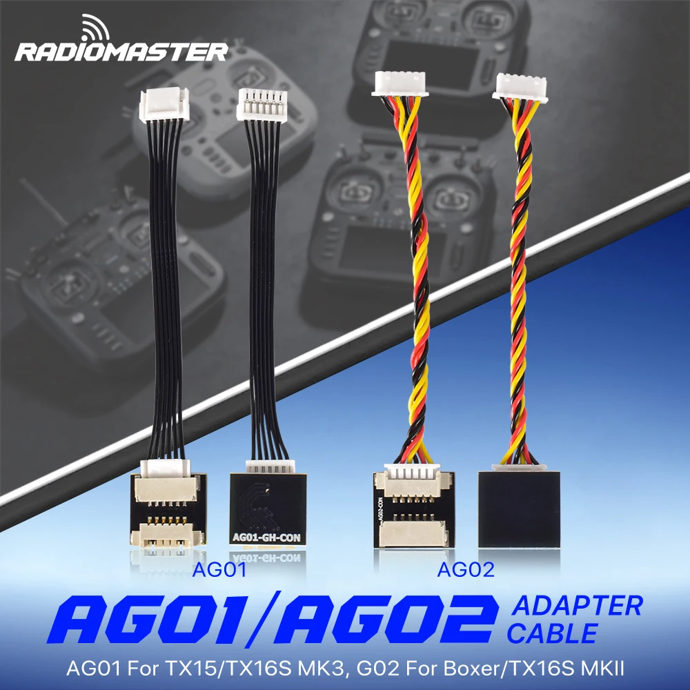 RadioMaster AG01 AG02 Hall Gimbal Cross-Generation Adapter Cable JST-GH to JST-SH 70mm For TX16S MK3 TX15 Boxer TX16S MKII