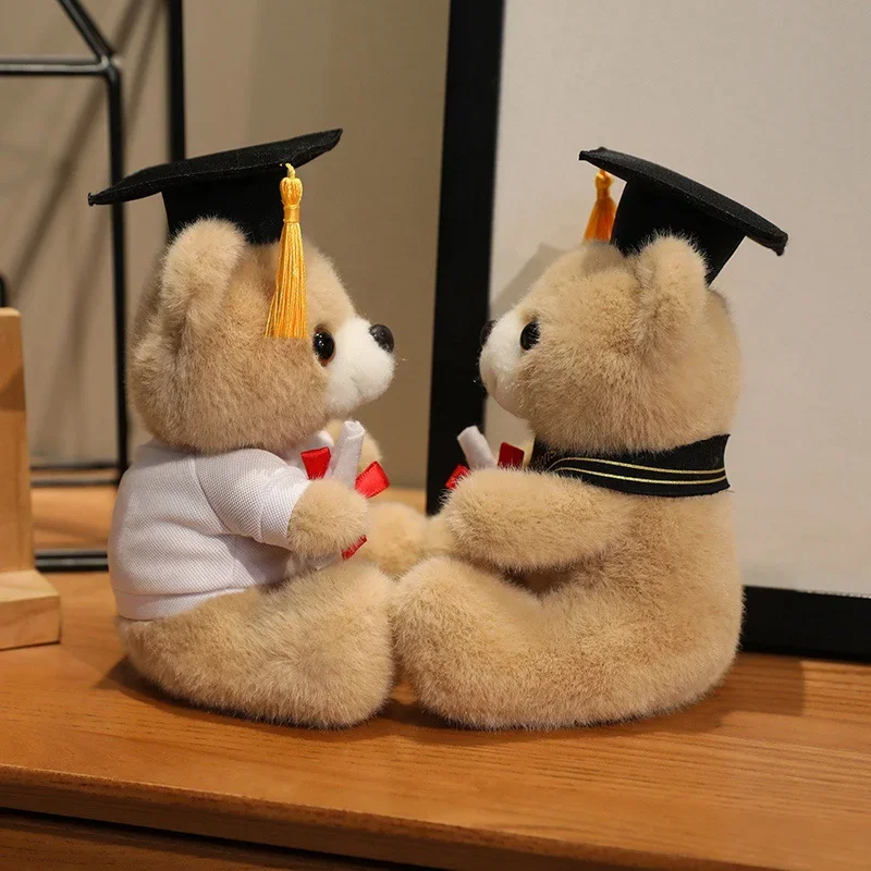18 cm Nette Arzt Kappe Bär Puppe Kleidung Bär Kuscheltiere Plüsch Spielzeug Jungen Mädchen Studenten Abschluss Geschenk Hause Dekoration – Detail 16