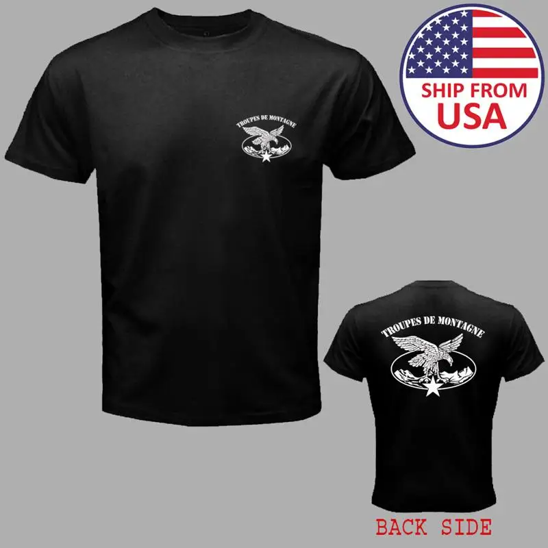 Francia Troupes De Montagne Chasseurs Alpins camiseta negra para hombre talla S 5Xl
