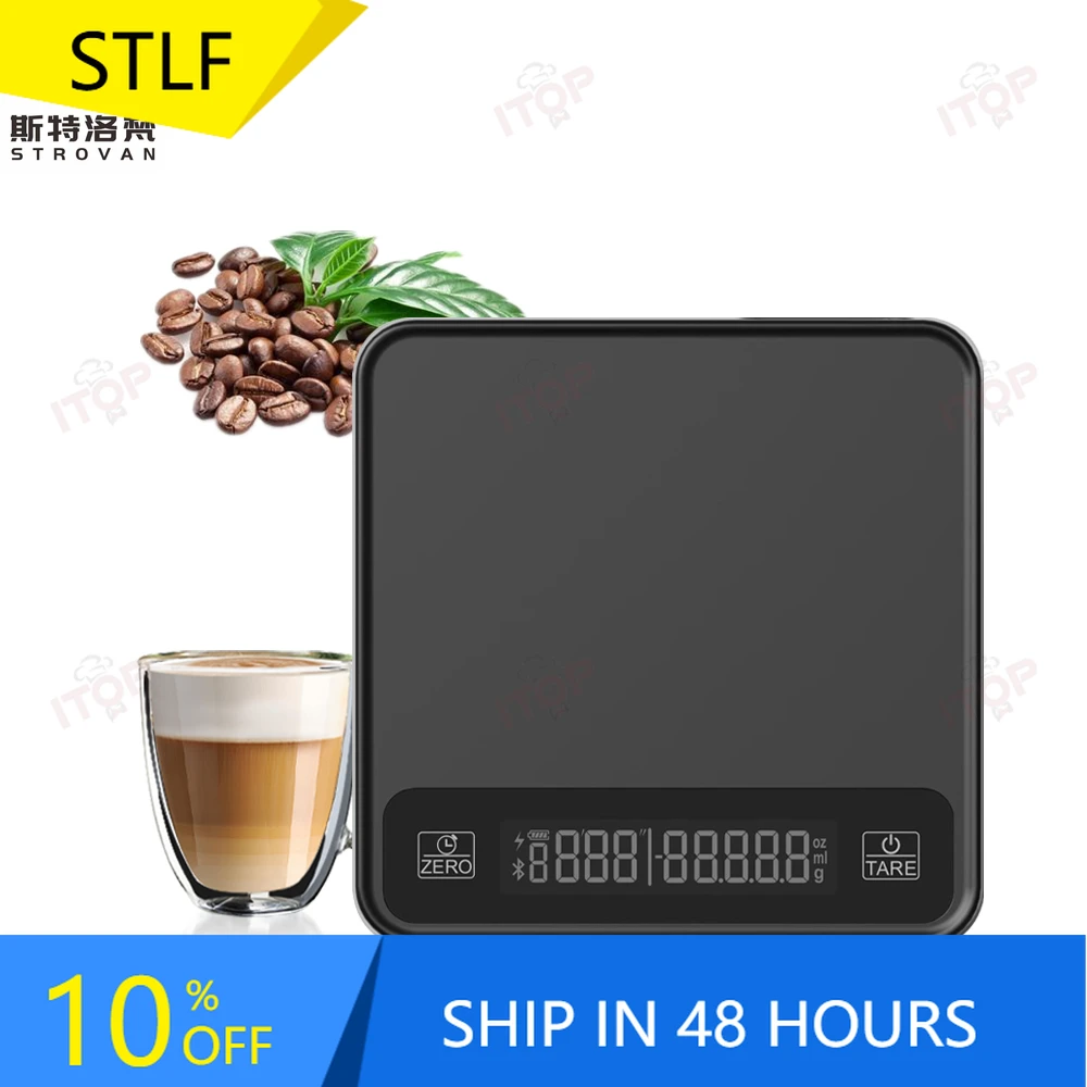 

STLF JW Hd Display Kitchen Scale Drip Coffee Weighing Scale Anti-slip 2kg Electronic Coffee Scale With Timer