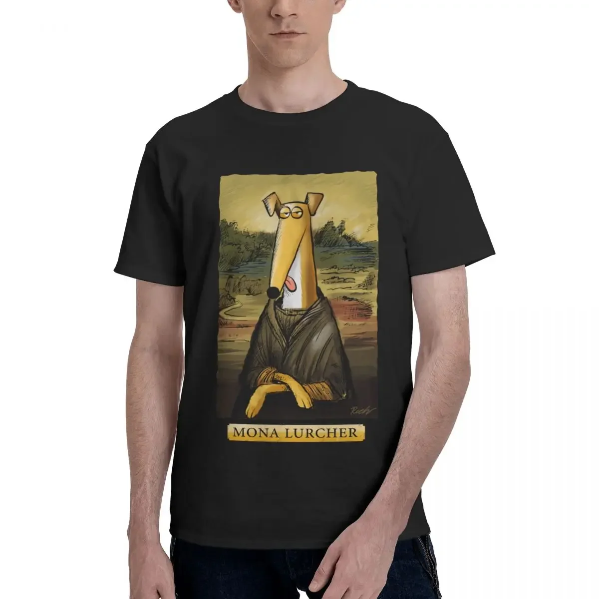 Mona Lurcher Funny Greyhound Lurcher Whippet T Shirt Short Sleeve Idea Mens Women T Shirts Graphic Y2K Tops