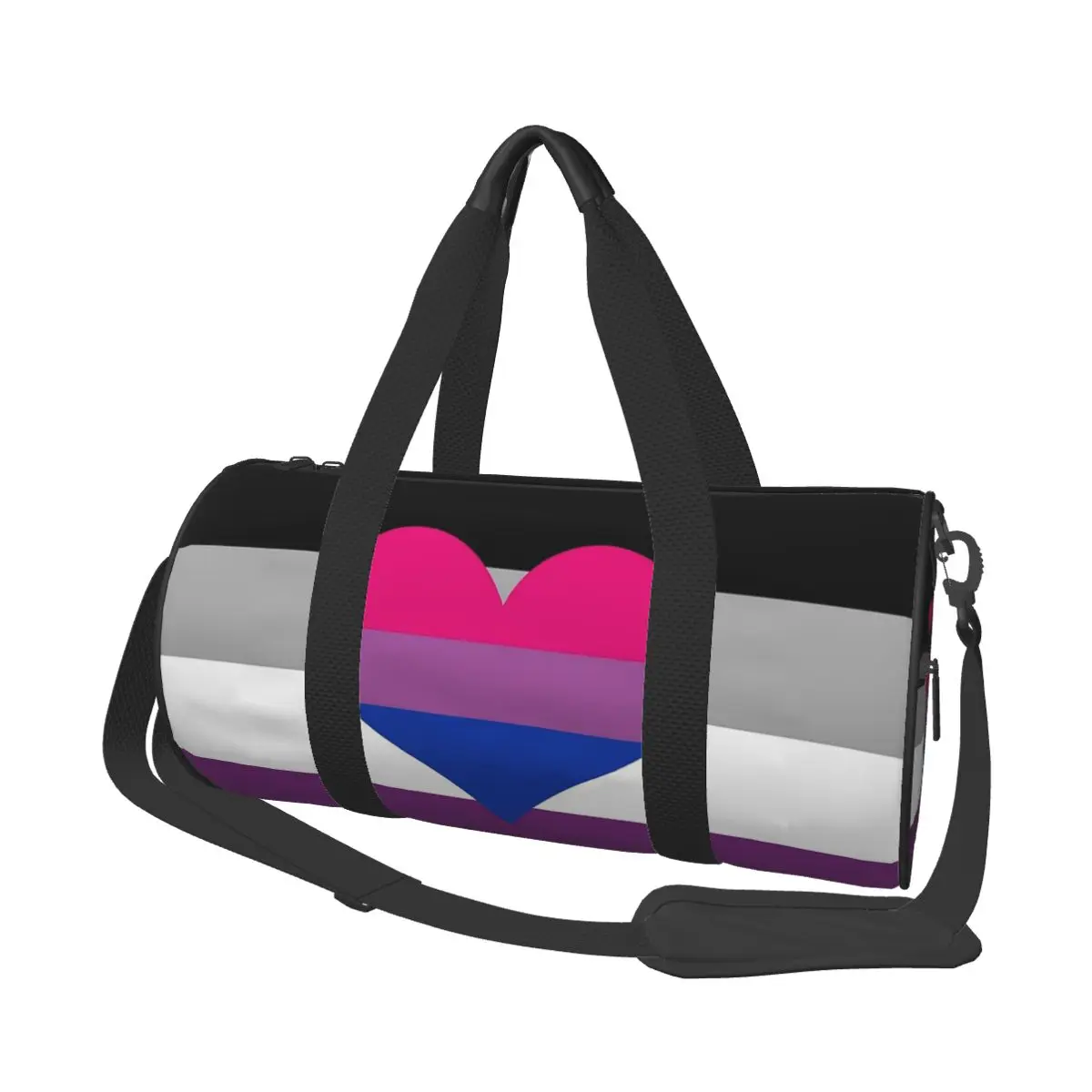 

Большая спортивная сумка-дафл с флагом асексуалистов-биромантов, водонепроницаемая, для путешествий, фитнеса