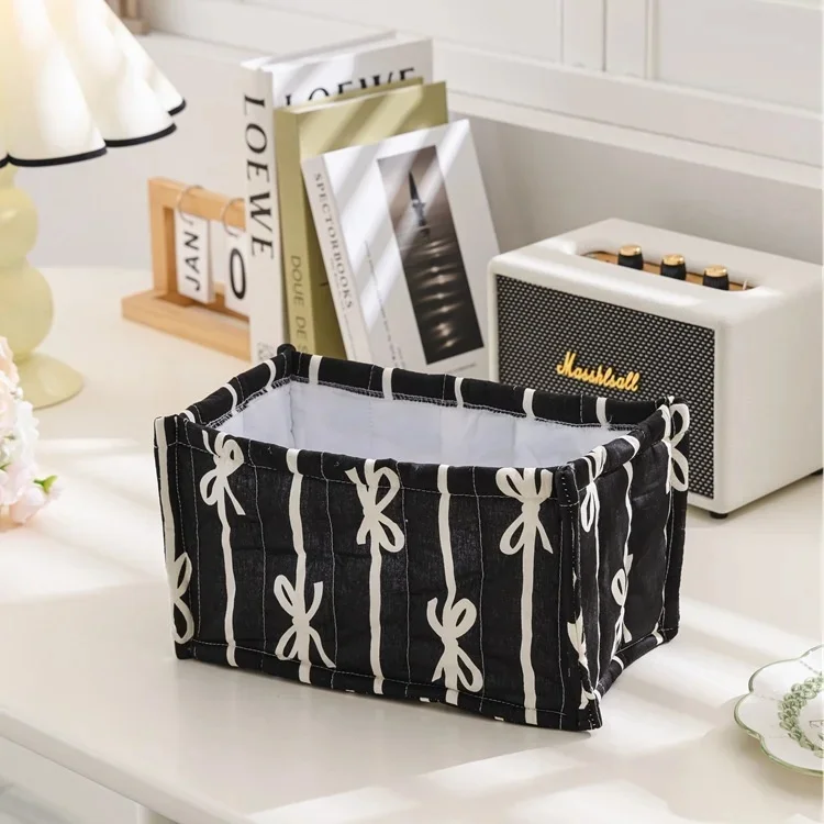 

Korean Quilted Storage Basket Cute Storage Frame Square Storage Basket Desktop Organizer Storage Basket Home Decoration