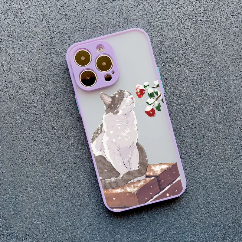 Niedliche Katzen-Blumen-Hülle für iPhone 17 16 15 14 Plus Pro Max 13 12 11 Pro Max Mini 16 Plus X XR XS Handyhüllen Stoßfeste Schutzhülle – Detail 8