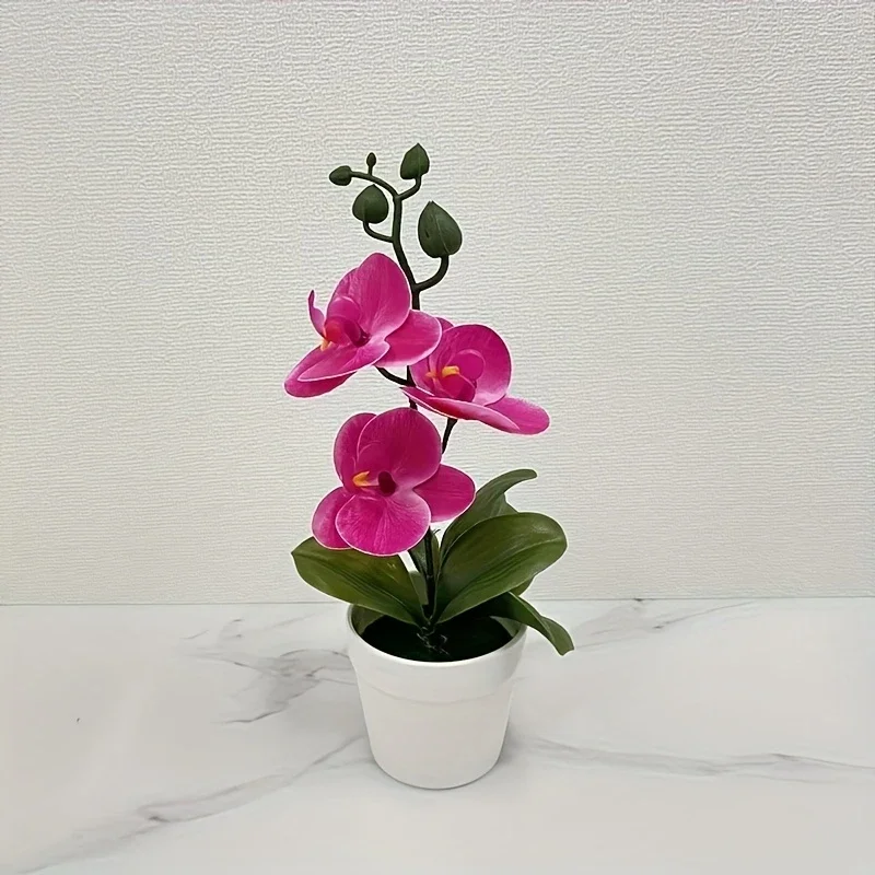 Künstliche Orchidee, Heim-/Bürodekoration - Dekoration für Wohnzimmer-Esstisch, Eingangsbereich-Blumendekoration, nicht leicht zu verblassen – Detail 12