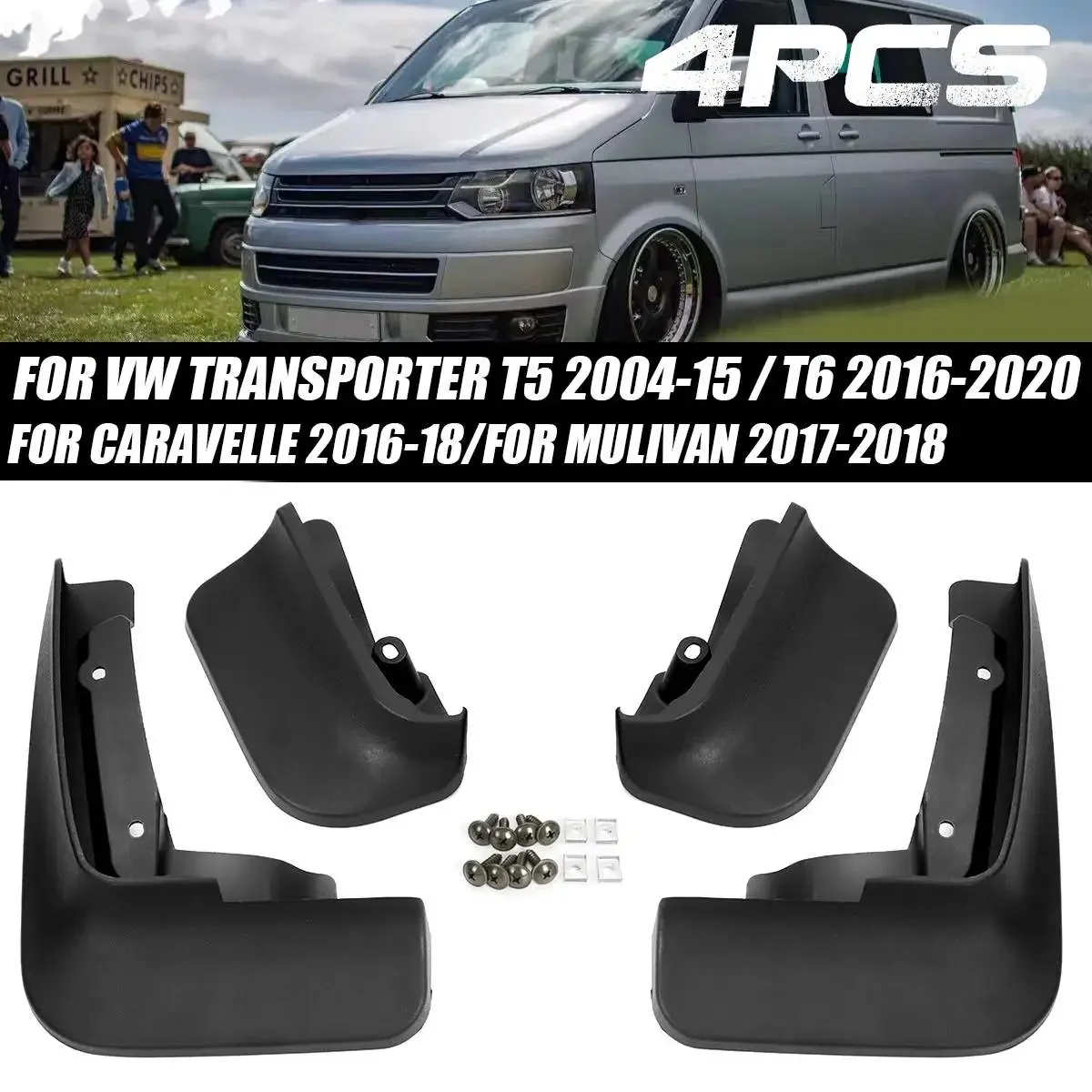 Modify Mudflap Car Fender Mud Guard Splash Flaps Mudguards for Volkswagen VW Transporter T5 T6 Caravelle Multivan 2004-2019