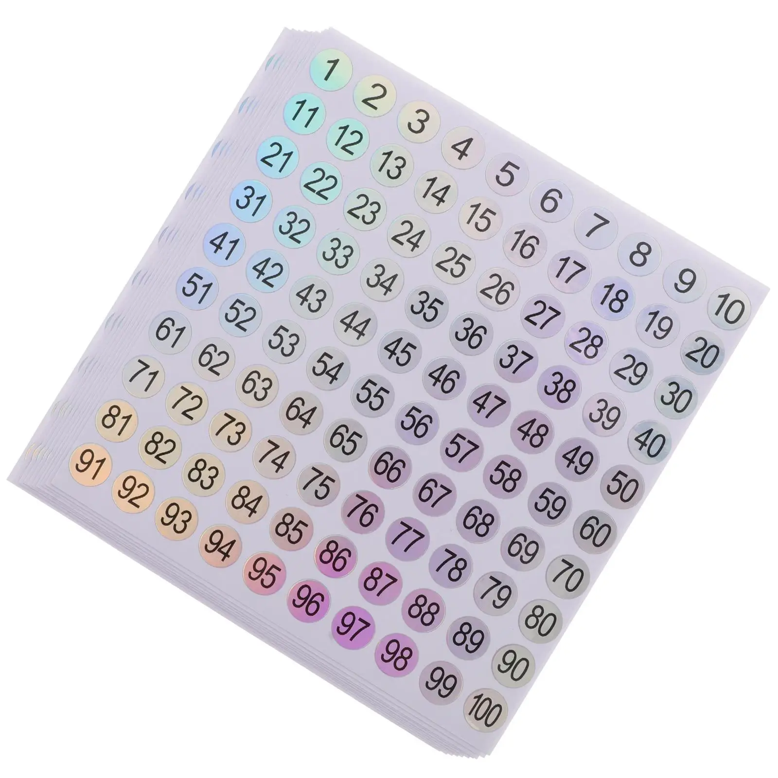 

10 Sheets Digital Number Stickers Round Labels Small Adhesive for Organizing Office Classification Identification Tags