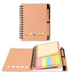 1 Set Spiral Notebook With Pen Holder Convenient Coil Book with Pen And Sticky Note Durable Planner Notebook School Supplies