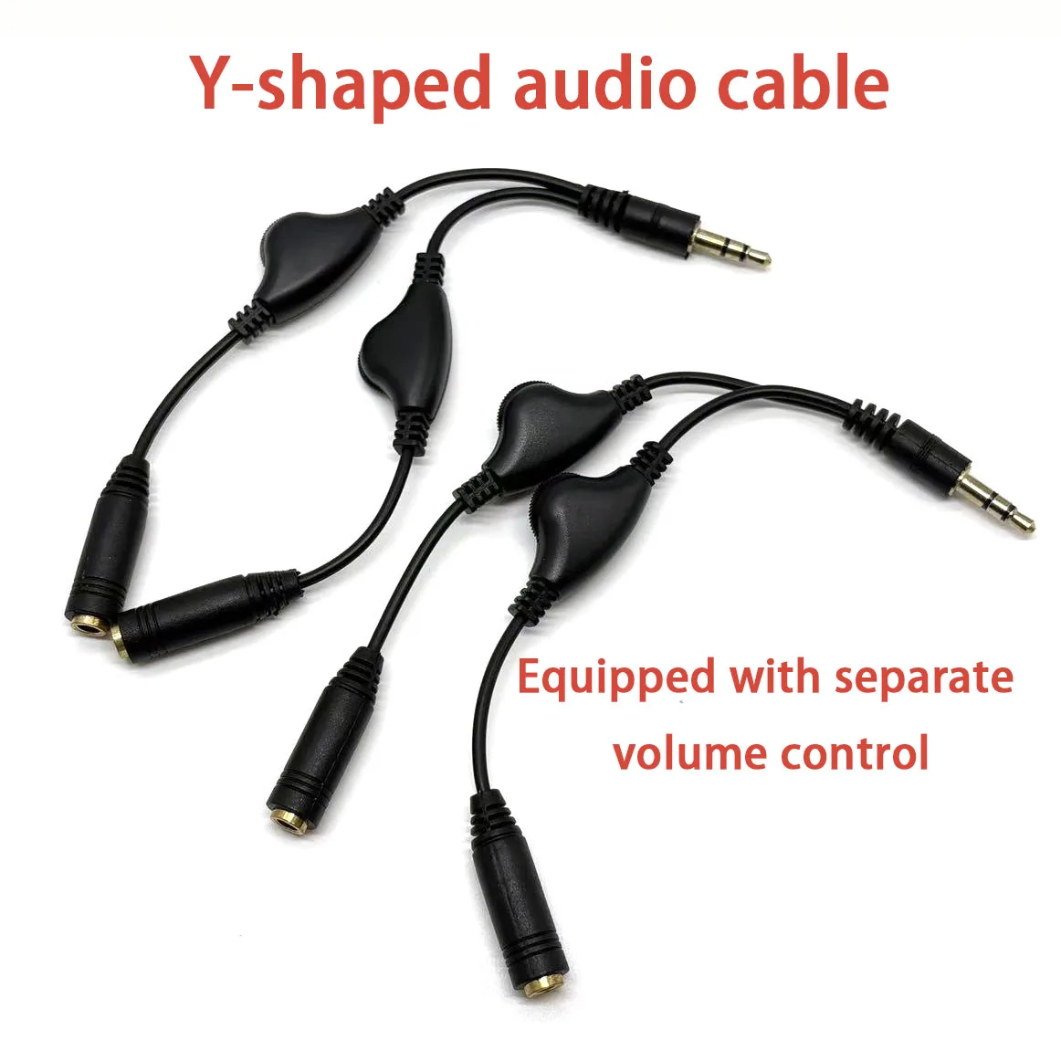 3.5mm audio  Connecto cable Connector  Stereo Audio Y Splitter 3.5mm Cable Cord With Separate Volume Controls  15CM