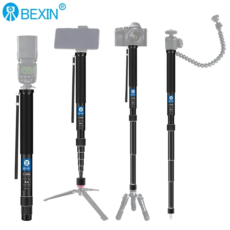 BEXIN Portable Lightweight Flexible Pocket Mini Dslr Camera Unipod Monopod Pole For Gopro SLR Micro Single Camera Photography