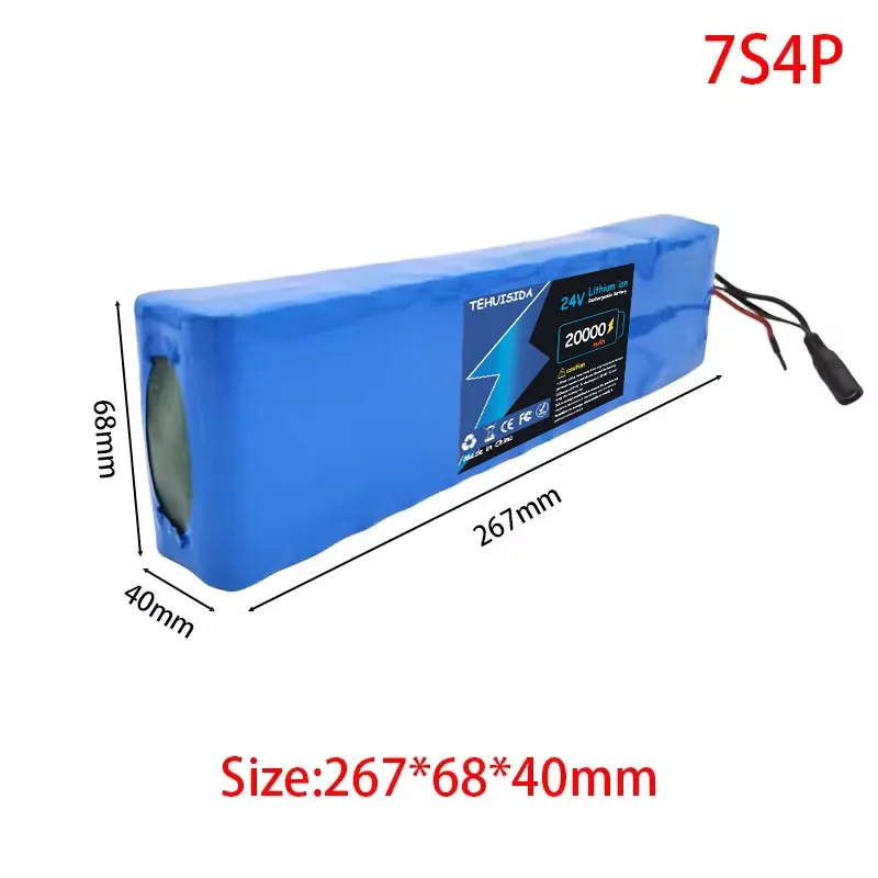 24V 7S4P 18650 20Ah Batería Recargable De Iones De Litio 29,4V Para Baterías + Cargador De 29,4V