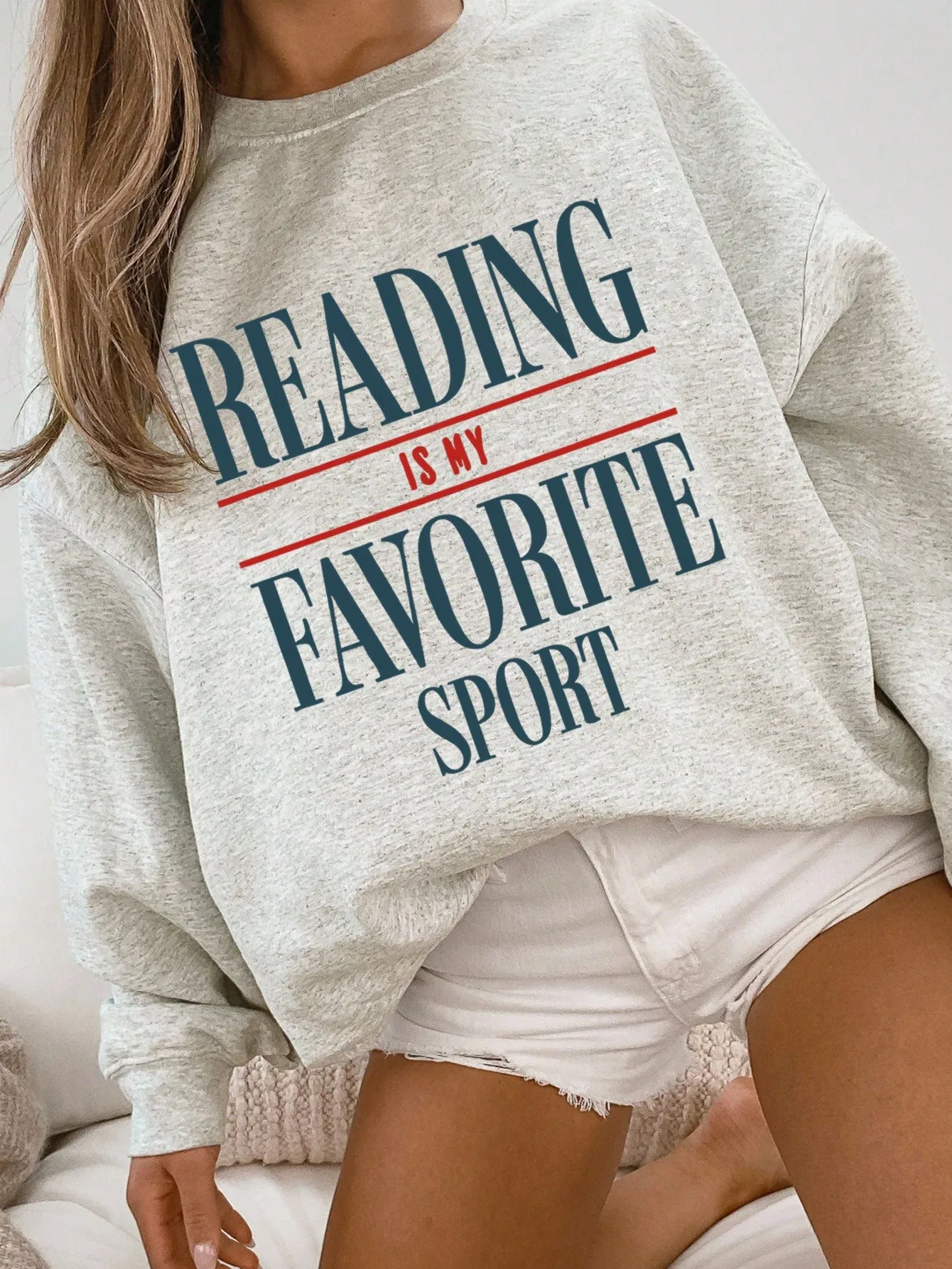 

Reading Is My Favorite Sport Sweatshirt - Vintage Book Lover Gift, Crew Neck, Retro Design