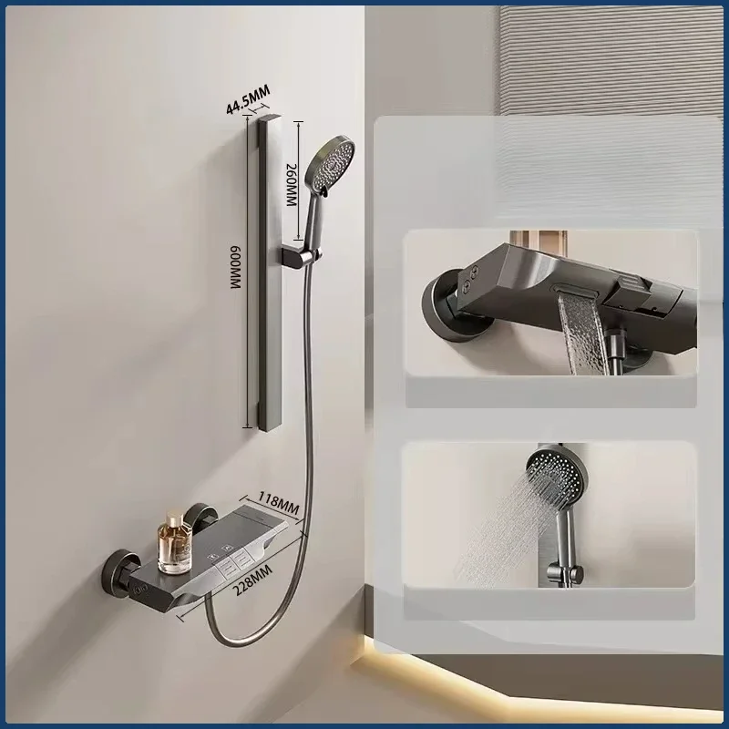 Système de douche mural Simple, pour salle de bains, eau froide et chaude, robinet de douche pressurisé, ensemble complet