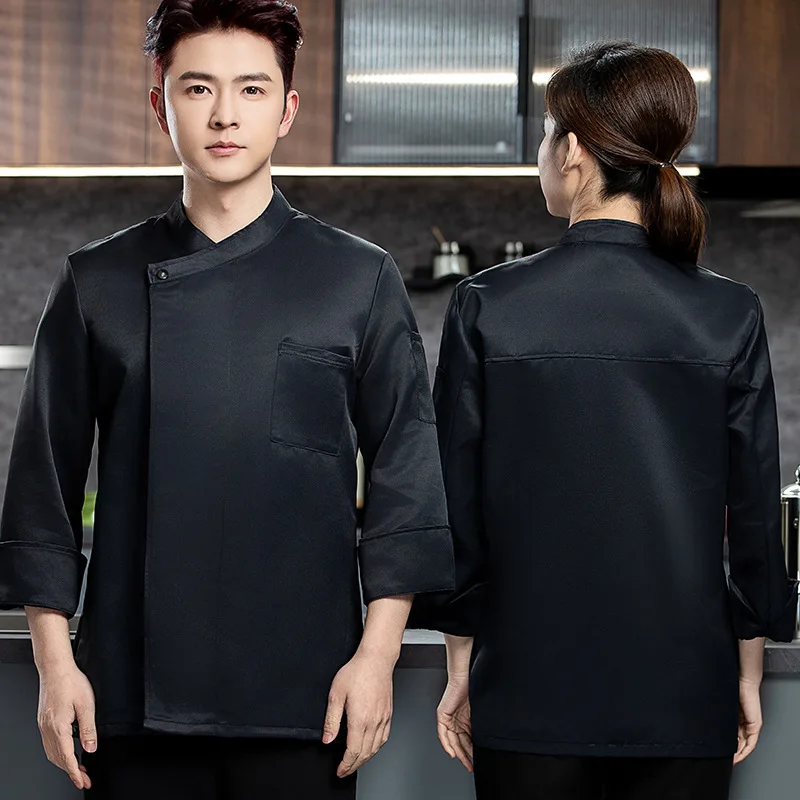 夏白半袖シェフ制服通気性キッチン制服シェフジャケット男性シェフコートエプロン作業服ロゴレストラン