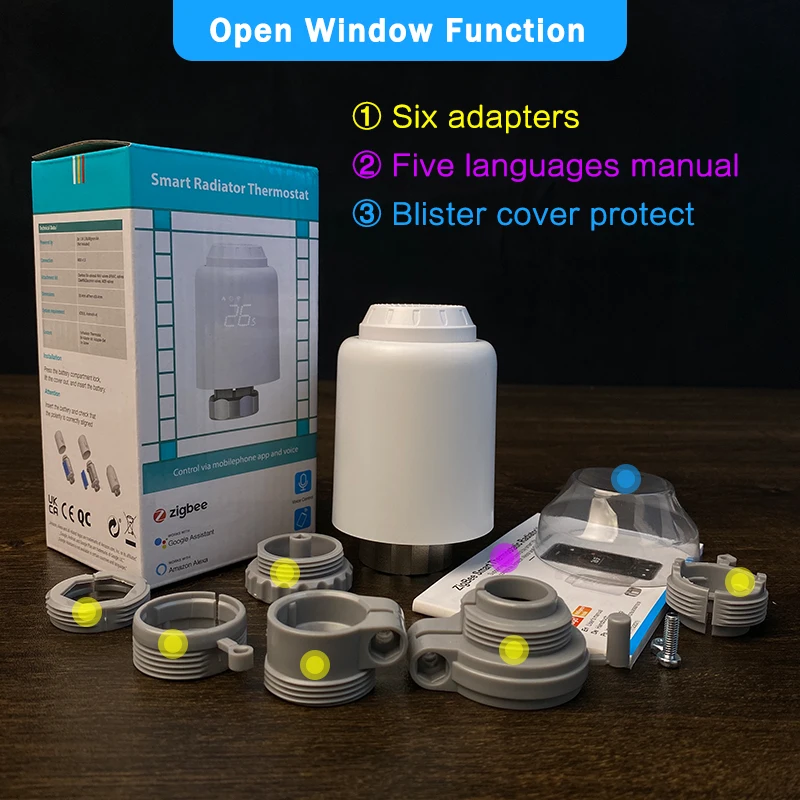 Válvula termostática para radiador, dispositivo inteligente para el hogar, Tuya, Zigbee Gateway, TRV, Alexa y Google Home