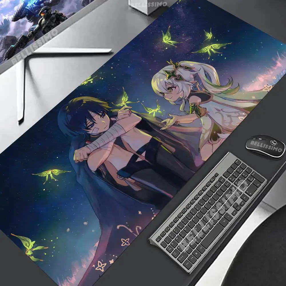 

Nahida Genshin Impact Mouse Pad Mouse Gamer Non-Slip Rubber Edge locking mousepads Keyboard Game play Desk Protector mats