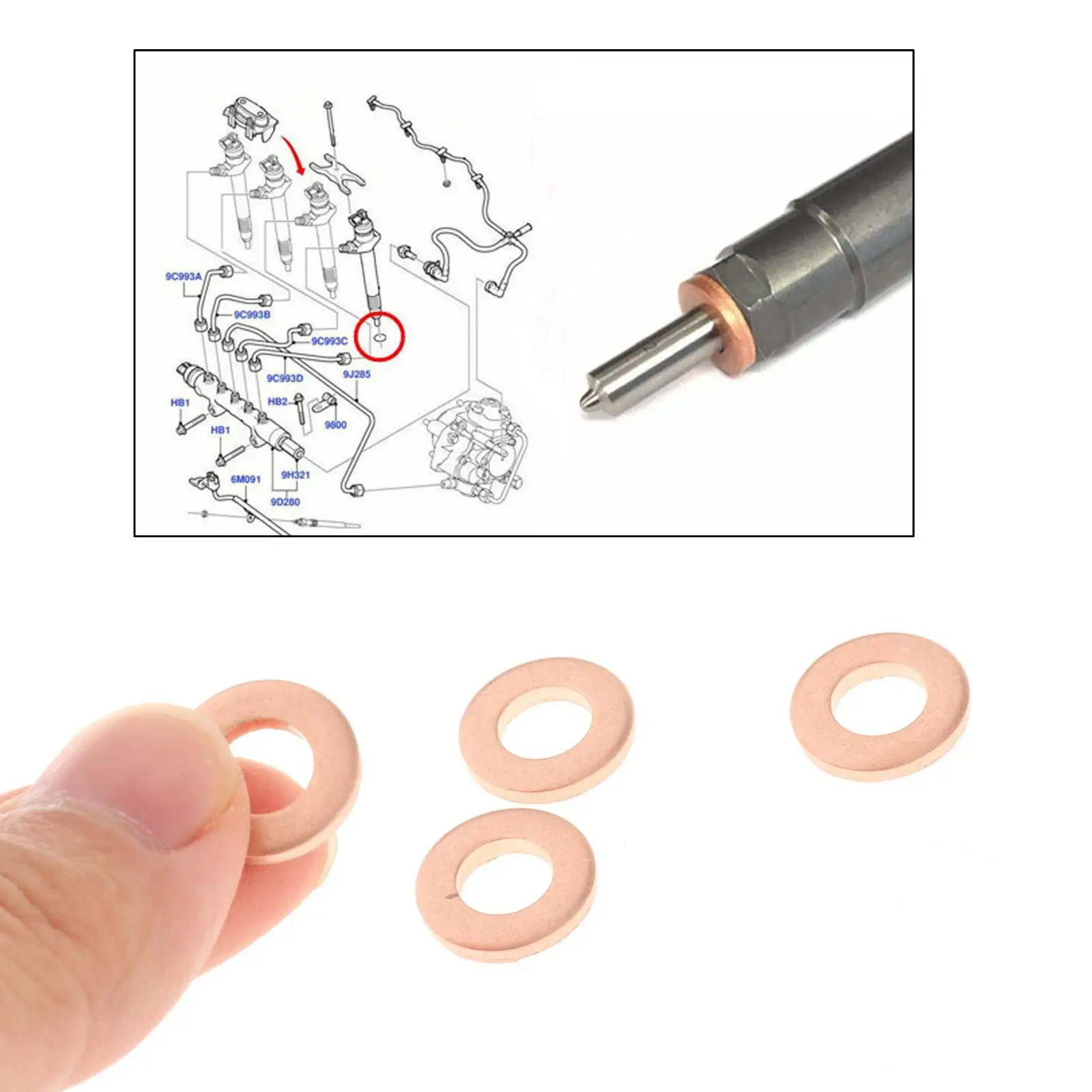 Fuel Seal Copper Washer Washers Transit 2.4 3.06 2007 2008 2009 2010