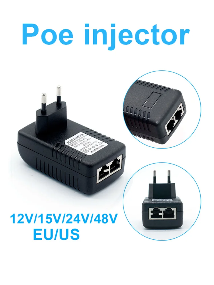 PEGATAH 100Mbps POE Injector Video Surveillance DC48V plug EU/US/UK Plug For Poe Camera POE Power Adapter For IPC Camera