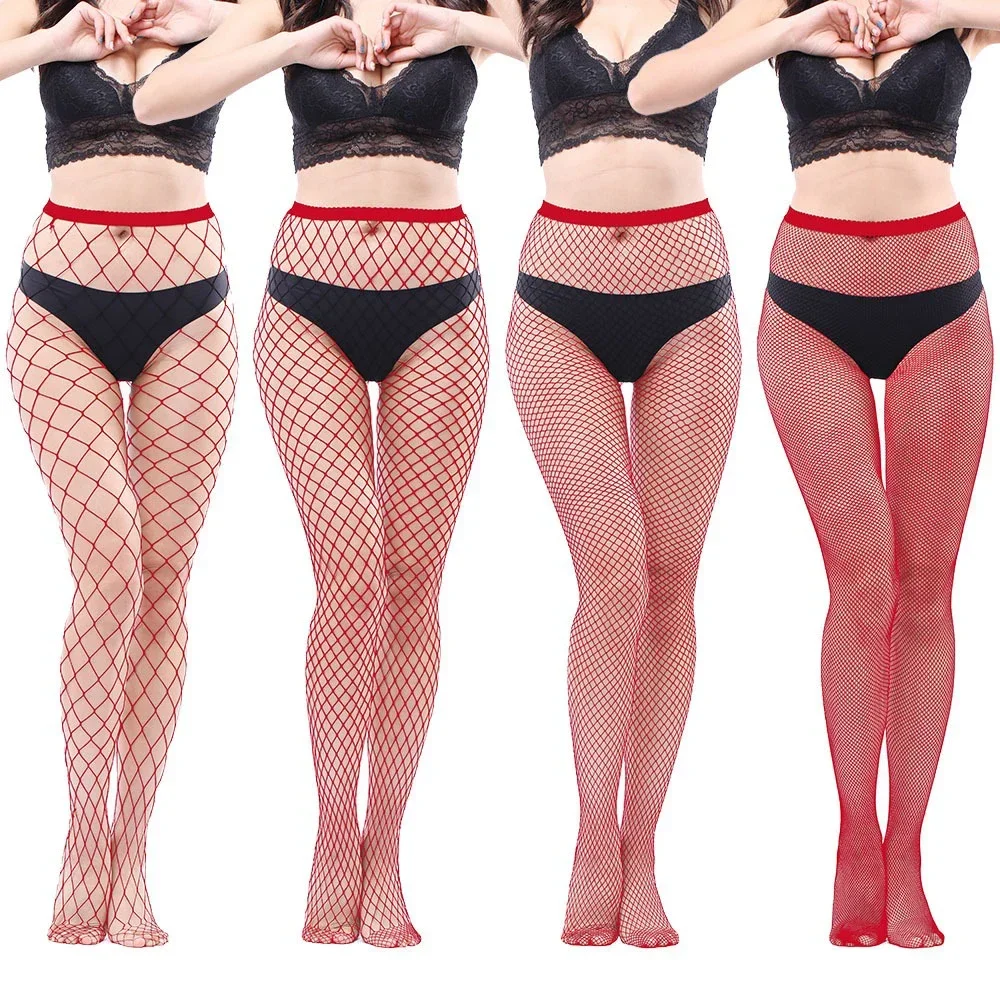 4 Pairs Fishnet Stockings Tights High Waist Stockings Leggings for Women